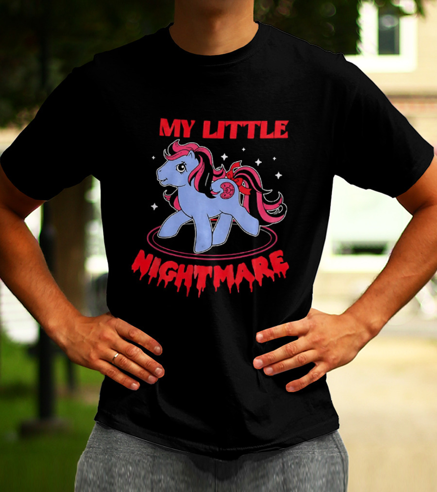 My Little Nightmare My Little Pony 80s Cartoon Dripping Red T-Shirt