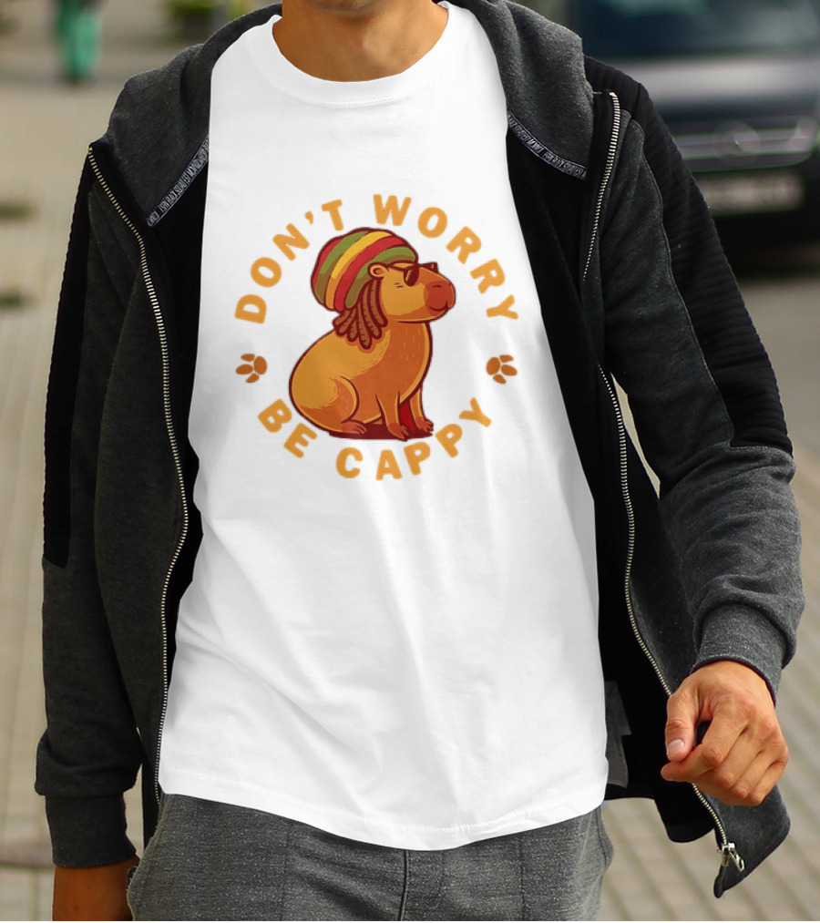 Don't Worry Be Cappy Reggae Rasta Capybara T-Shirt