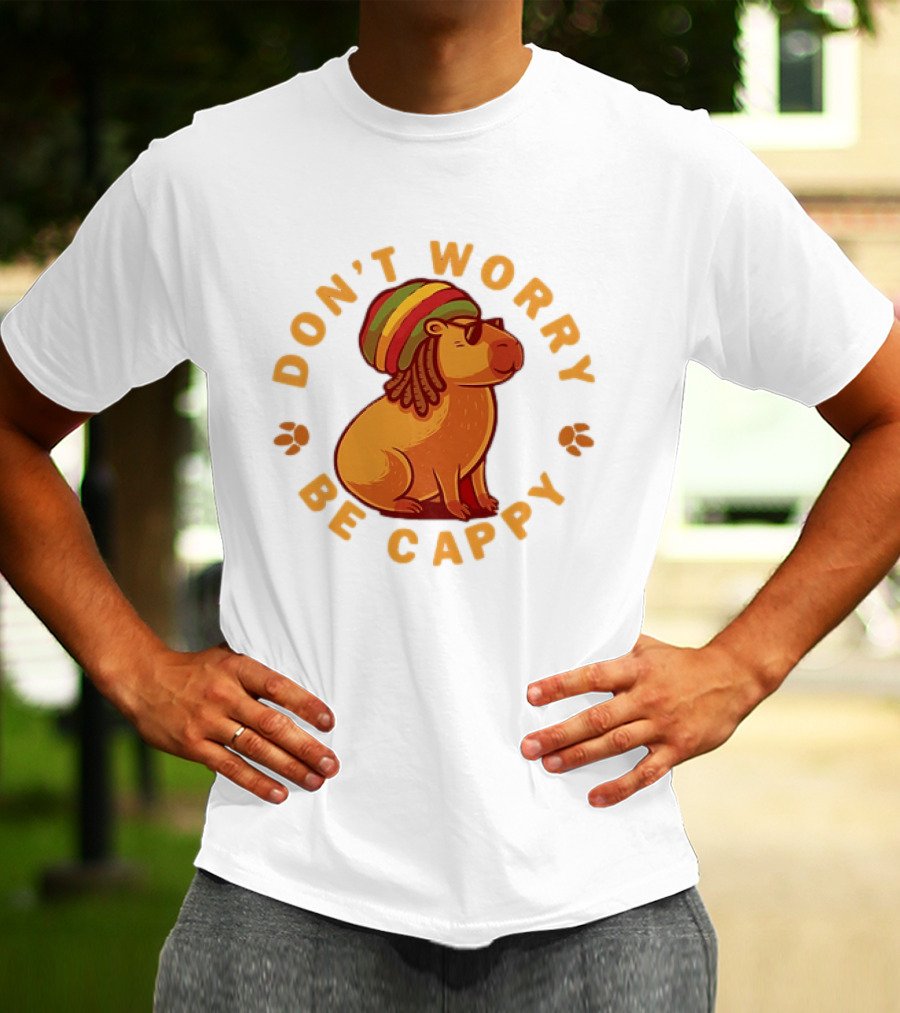 Don't Worry Be Cappy Reggae Rasta Capybara T-Shirt
