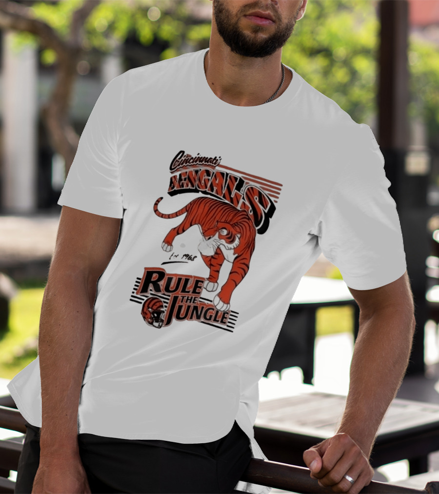 Cincinnati Bengals Rule The Jungle Tiger Graphic NFL Fan T-Shirt