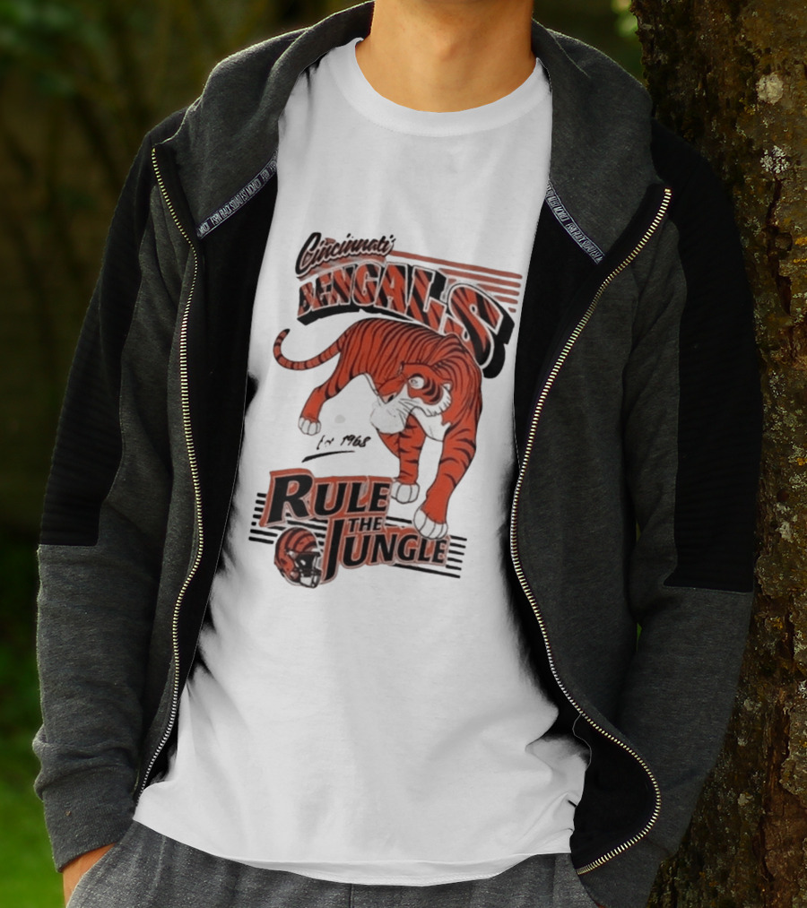 Cincinnati Bengals Rule The Jungle Tiger Graphic NFL Fan T-Shirt