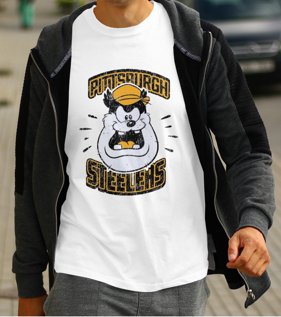 Pittsburgh Steelers Taz Distressed T-Shirt