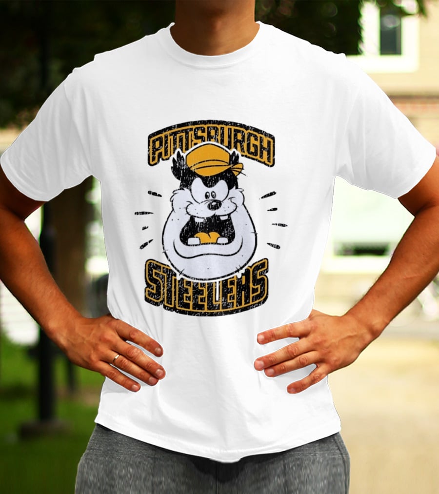 Pittsburgh Steelers Taz Distressed T-Shirt