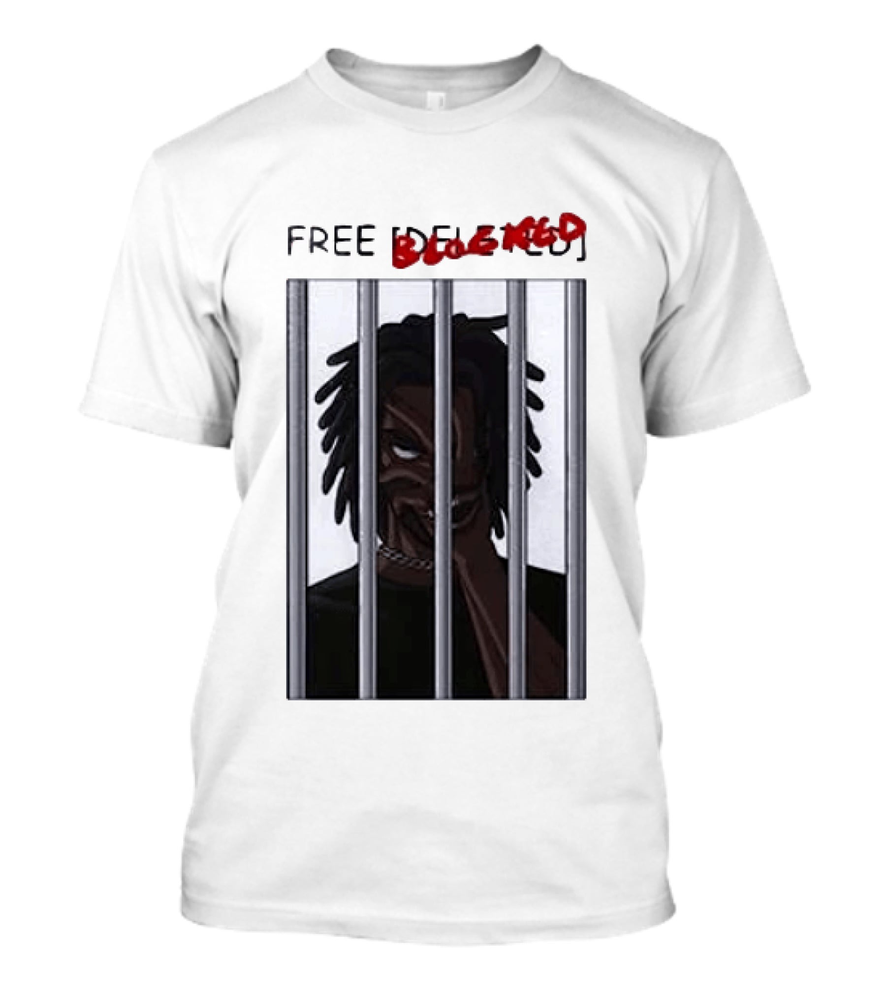 Free Blocked The Commissary Villain Dept Character Behind Bars T-Shirt