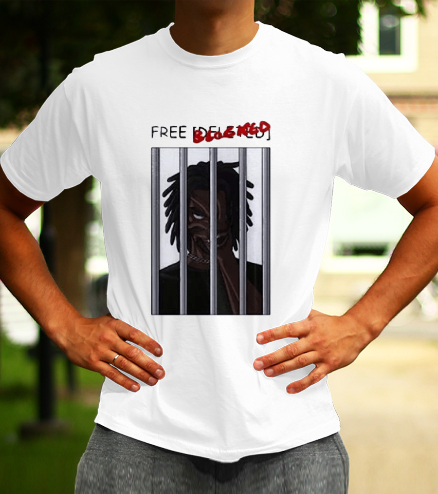 Free Blocked The Commissary Villain Dept Character Behind Bars T-Shirt