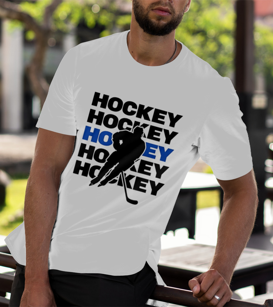 Hockey Player Action Stance Repeated T-Shirt