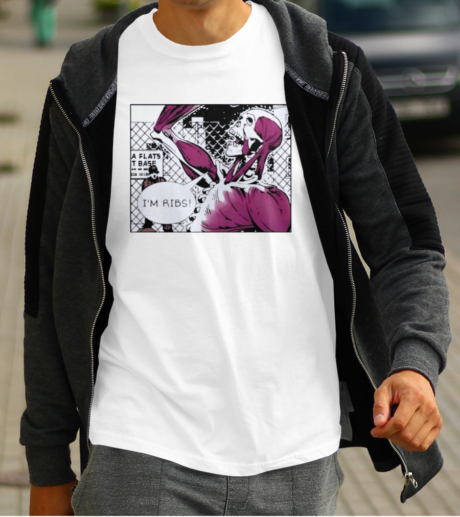 I'm Ribs Comic Panel Skeleton Pop Art Muscular Anatomy T-Shirt