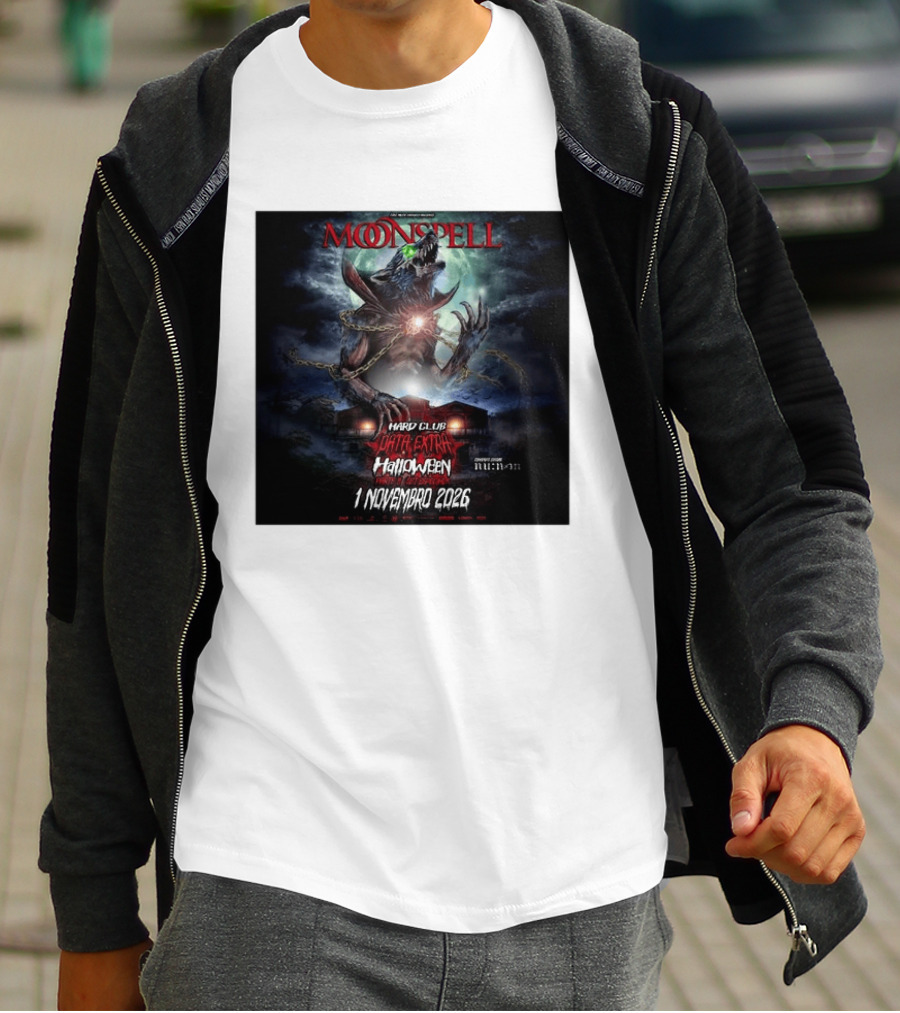 Moonspell Hard Club Data Extra 1 Novembro 2026 Halloween Concerto Especial Porto T-Shirt