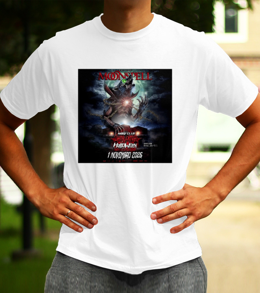 Moonspell Hard Club Data Extra 1 Novembro 2026 Halloween Concerto Especial Porto T-Shirt