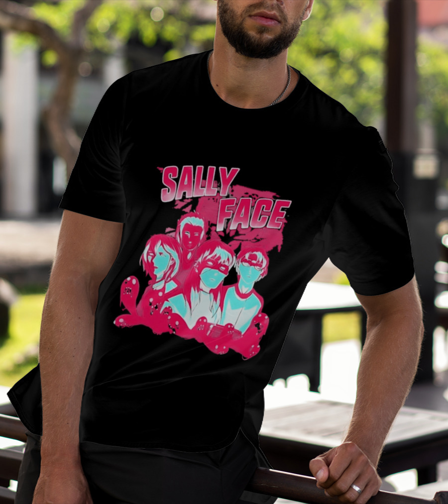 Sally Face Characters Group Indie Game Sal Fisher T-Shirt