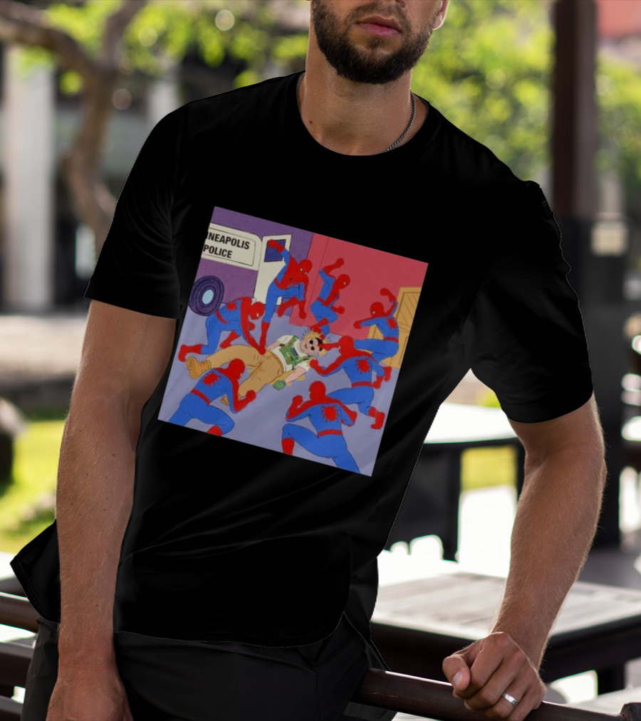 Spider Man Minneapolis Police Kicking Jake Lang T-Shirt