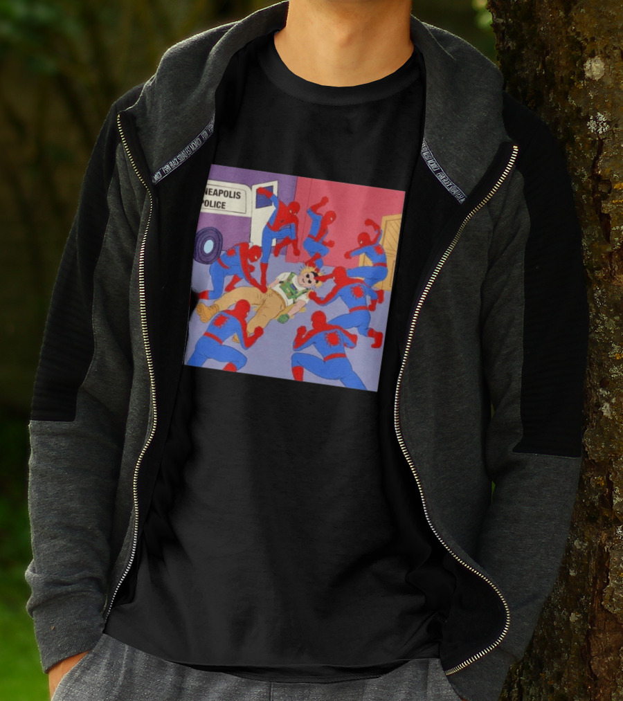 Spider Man Minneapolis Police Kicking Jake Lang T-Shirt