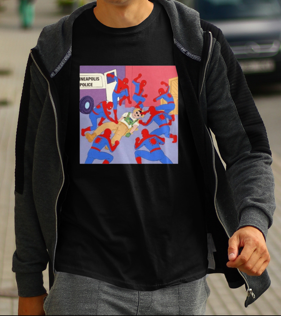 Spider Man Minneapolis Police Kicking Jake Lang T-Shirt