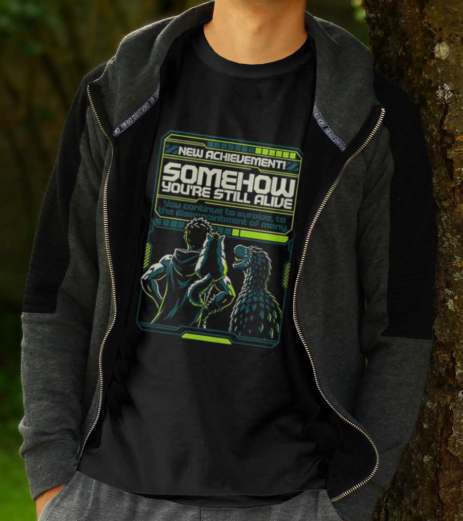 Survivor With Raptor And Fox Somehow You Are Still Alive Video Game Gamer T-Shirt