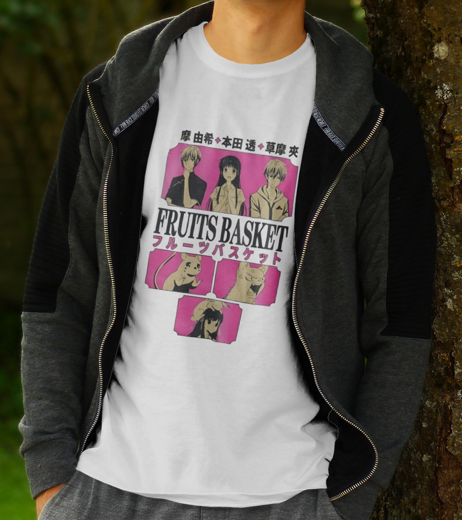 Fruits Basket Tohru Honda Yuki Sohma Kyo Sohma Characters Manga Art Japanese T-Shirt
