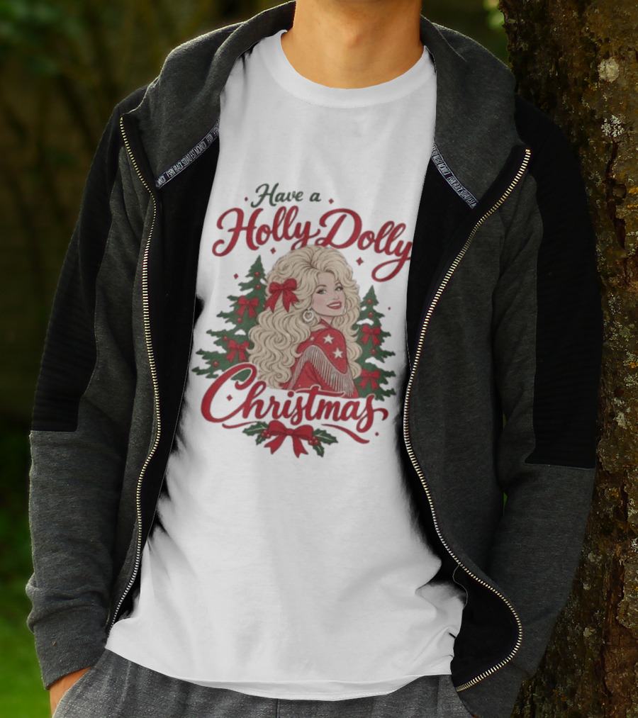 Have A Holly Dolly Parton Christmas Tree Festive Holiday T-Shirt