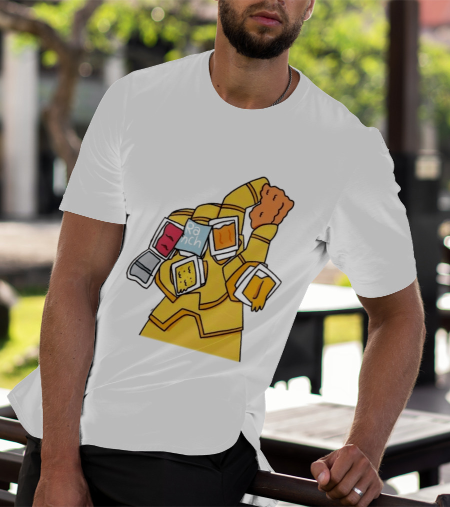 Infinity Gauntlet With Chicken Nugget And Sauce Containers Meme T-Shirt
