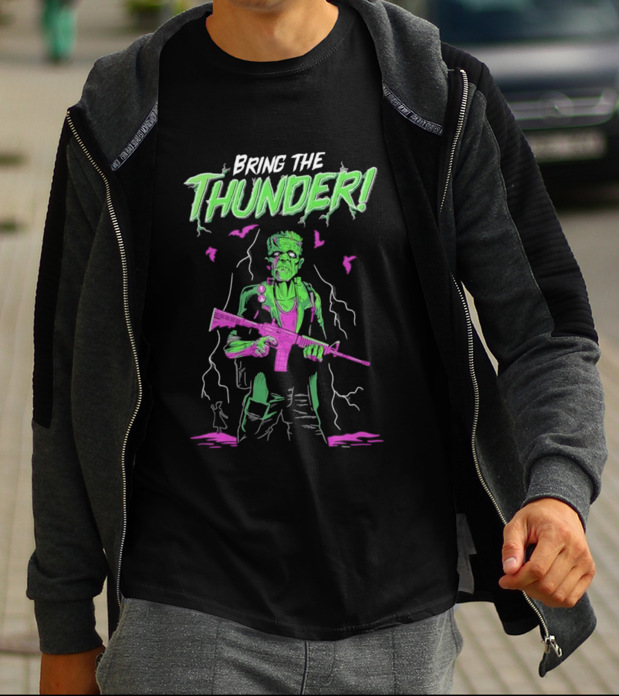 Bring The Thunder Halloween Zombie Soldier With Rifle T-Shirt