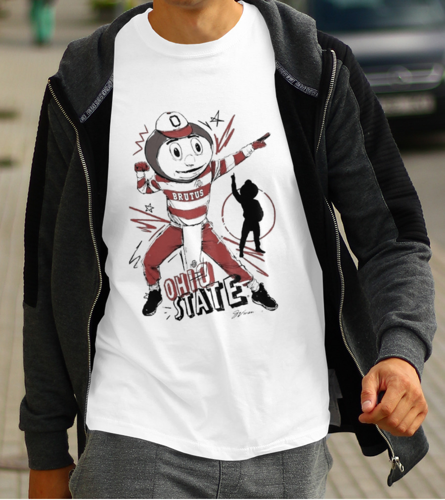 Ohio State Brutus Buckeye Flexing T-Shirt