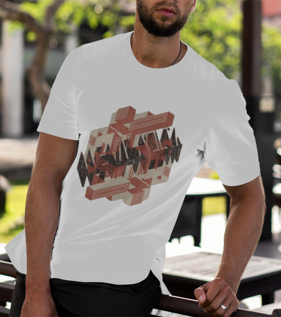 The Mars Volta Store Blocks Tan Geometric Optical Illusion T-Shirt