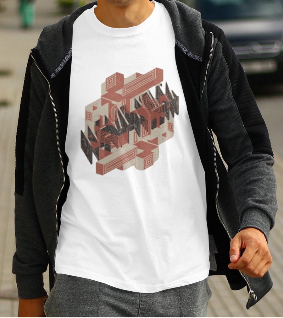 The Mars Volta Store Blocks Tan Geometric Optical Illusion T-Shirt