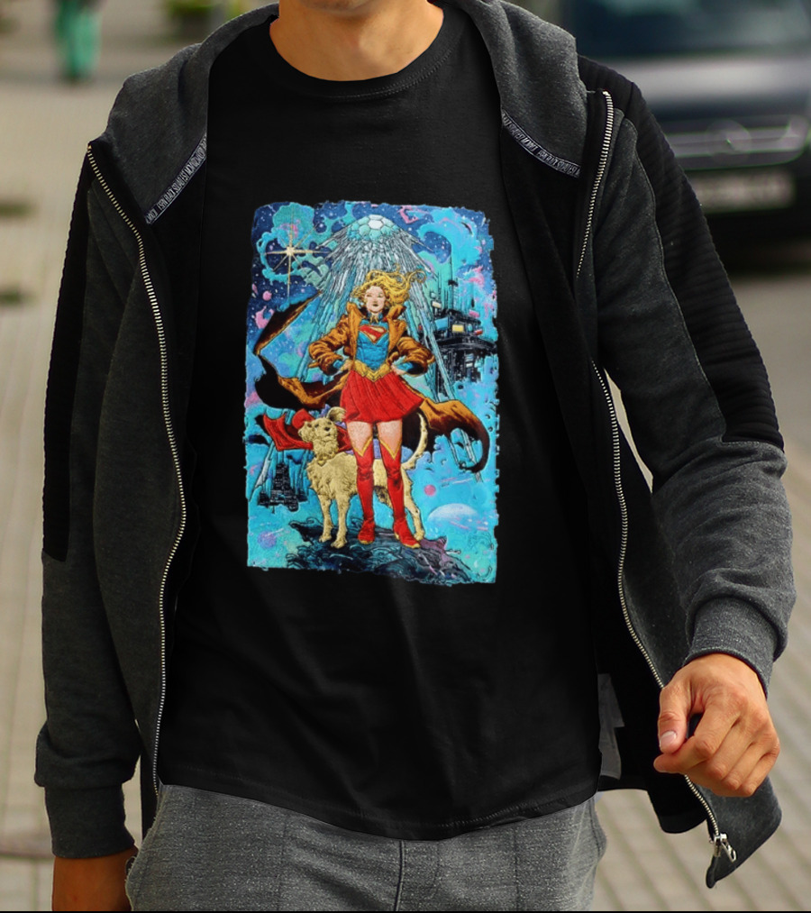 Supergirl And Krypto DC Comics Sci Fi City Adventure T-Shirt