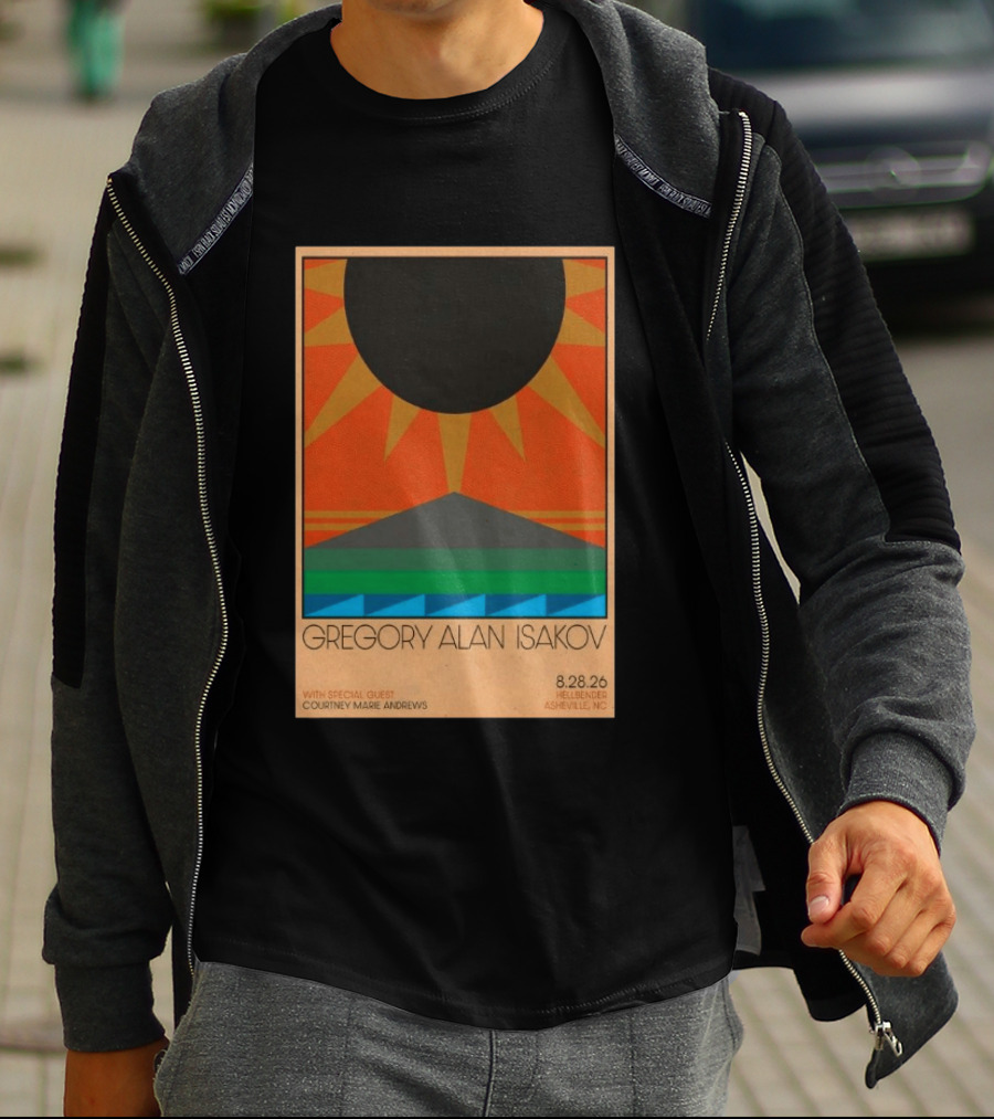 Gregory Alan Isakov 08 28 26 Hellbender Asheville NC Tour With Courtney Marie Andrews T-Shirt