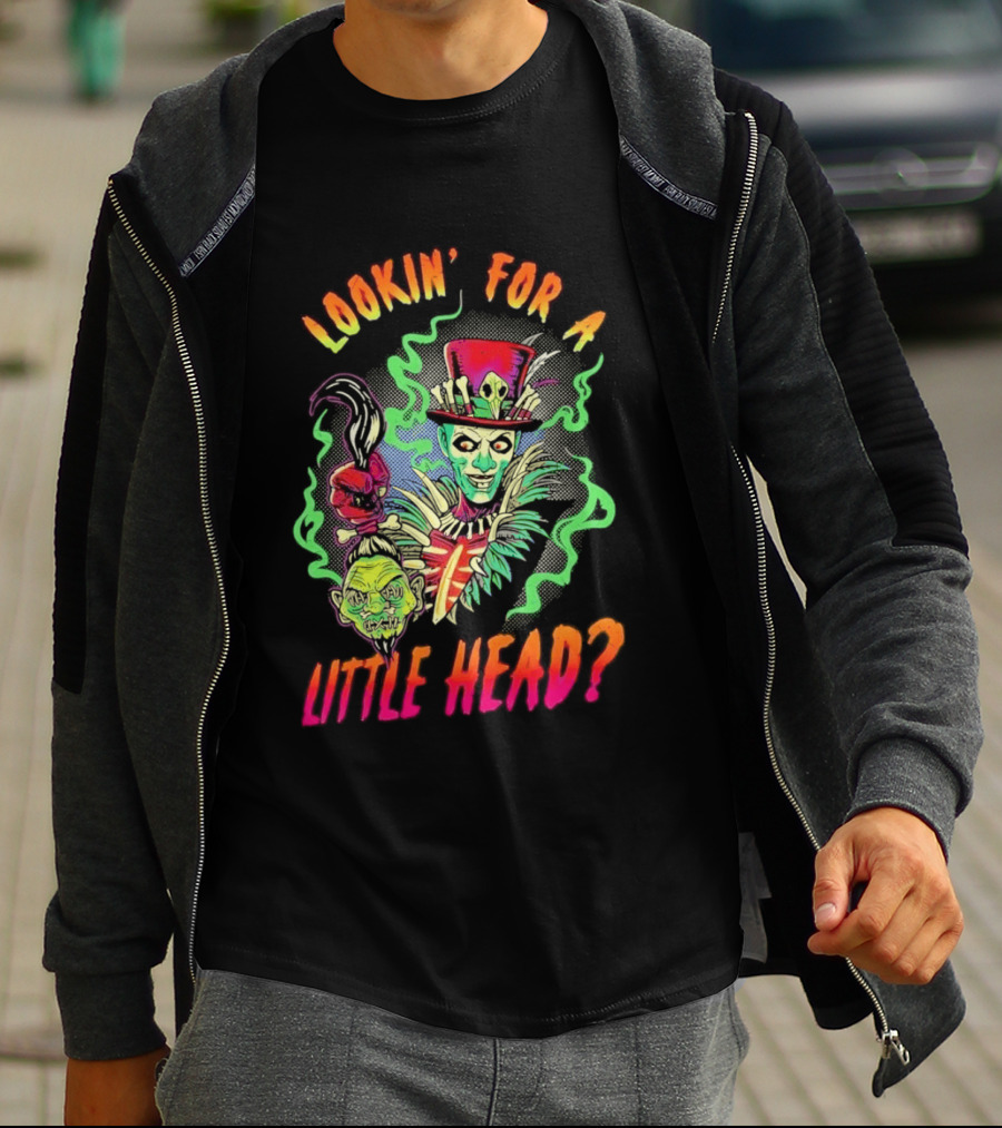 Lookin' For A Little Head Voodoo Witch With Top Hat And Skull Motif T-Shirt