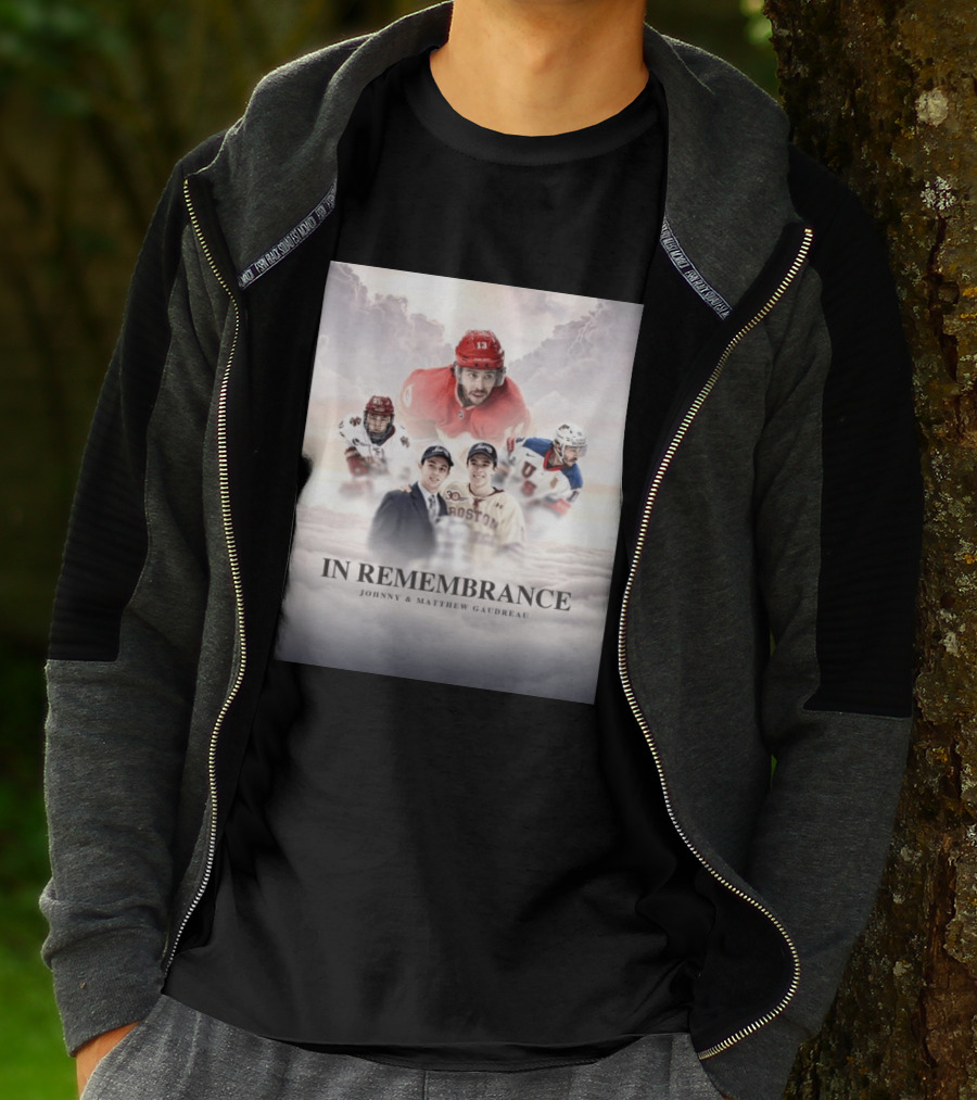 In Remembrance Johnny & Matthew Gaudreau Hockey Tribute With Boston And USA Jerseys T-Shirt