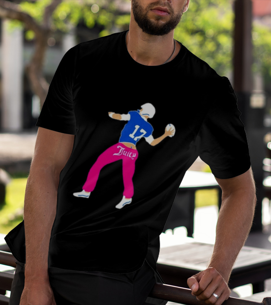 Josh Allen 17 Juicy Football Player Buffalo Bills Fans Retro Series T-Shirt