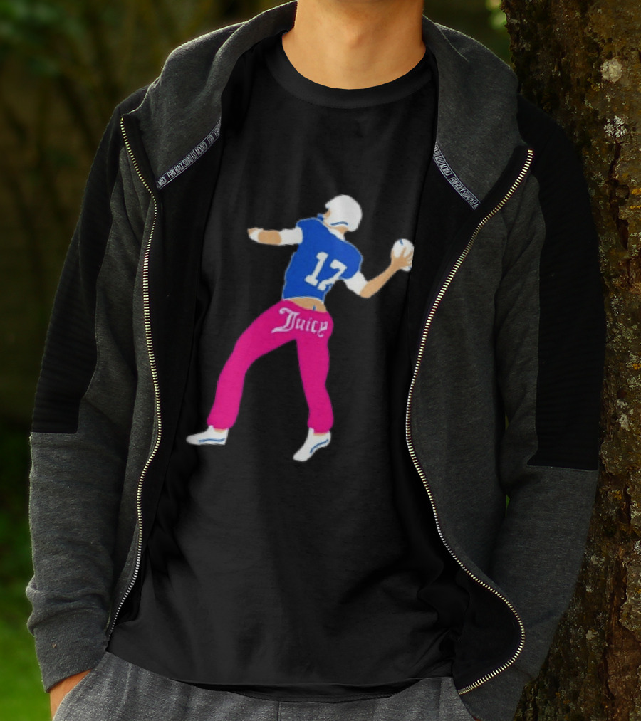 Josh Allen 17 Juicy Football Player Buffalo Bills Fans Retro Series T-Shirt