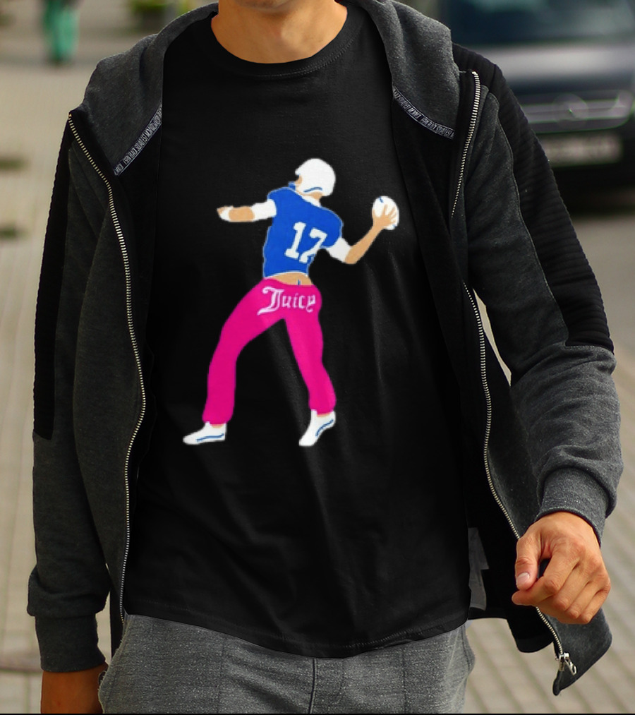 Josh Allen 17 Juicy Football Player Buffalo Bills Fans Retro Series T-Shirt
