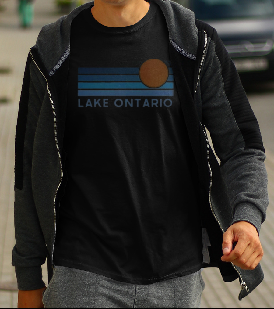 Lake Ontario Sunset Over Great Lakes Horizon T-Shirt