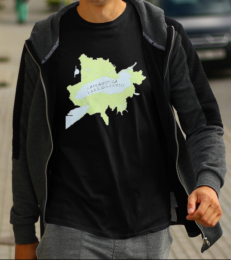Lake America Lake Ontario Unique Map T-Shirt