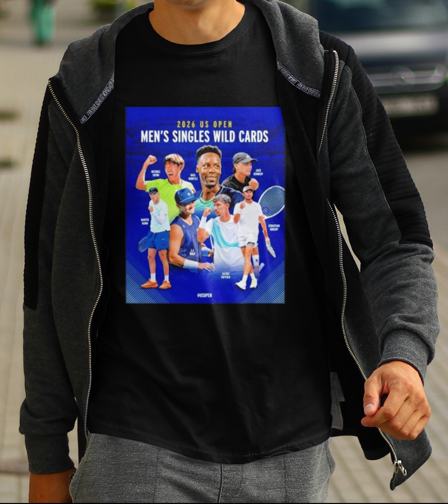 2026 US Open Men's Singles Wild Cards Michael Zheng Gael Monfils Jack Sock Martin Damm Alex Michelsen Ben Shelton Alexei Popyrin Dominic Stricker T-Shirt
