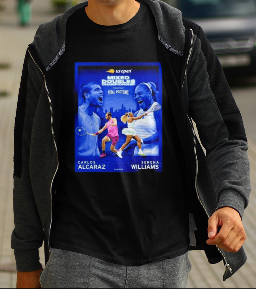 US Open Mixed Doubles Championship Carlos Alcaraz Serena Williams Vital Proteins T-Shirt