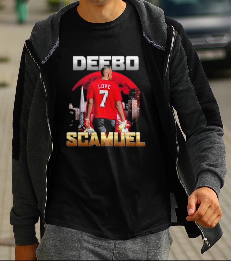 Deebo Scamuel Love 7 San Francisco 49ers Backdrop T-Shirt