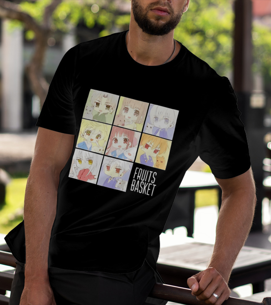 Fruits Basket Chibi Characters Grid With Cute Kawaii Anime T-Shirt