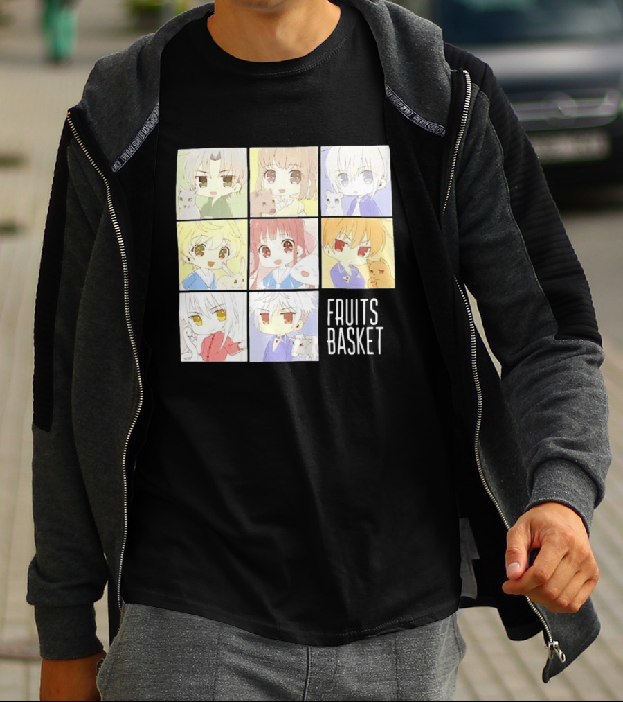 Fruits Basket Chibi Characters Grid With Cute Kawaii Anime T-Shirt