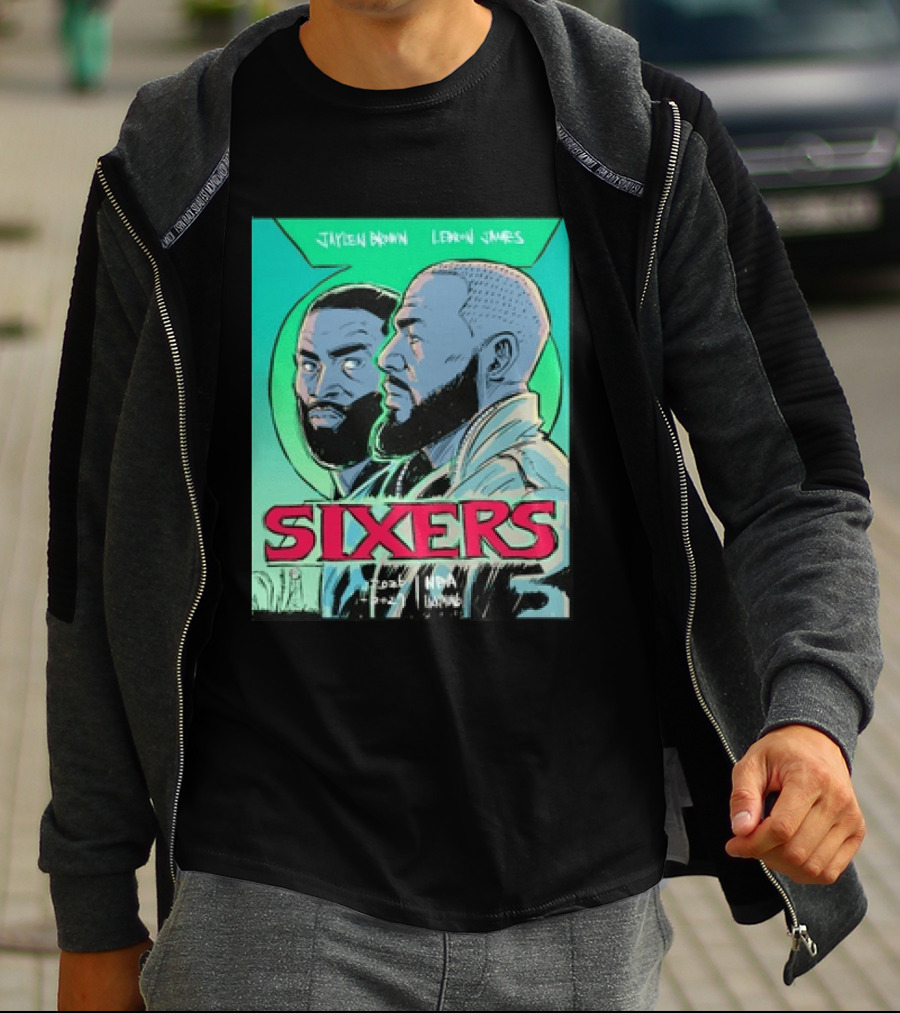 Jaylen Brown Lebron James Sixers NBA Lanterns T-Shirt