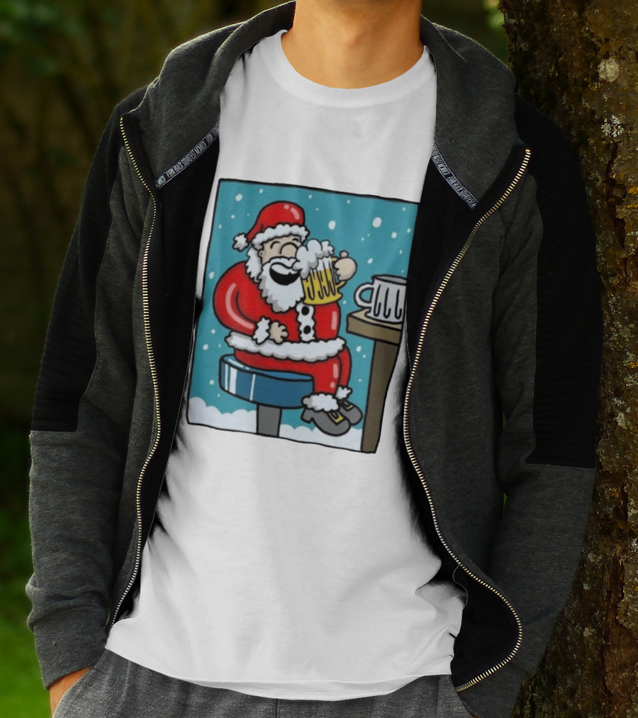 Santa Claus It's The Most Wonderful Time For A Beer Christmas T-Shirt