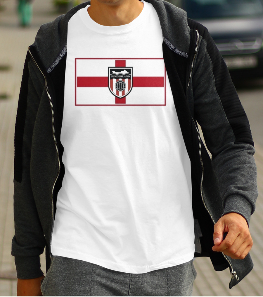 Sunderland AFC St George Cross Crest Flag Soccer Team T-Shirt