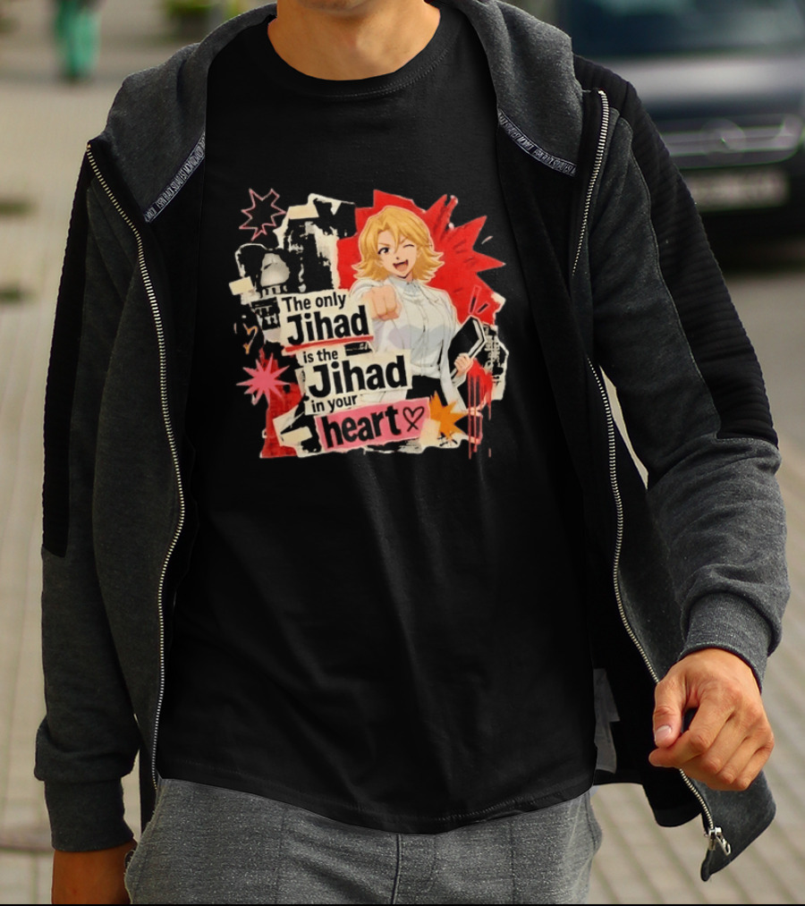 The Only Jihad Is The Jihad In Your Heart Anime Red Black Starburst Manga T-Shirt