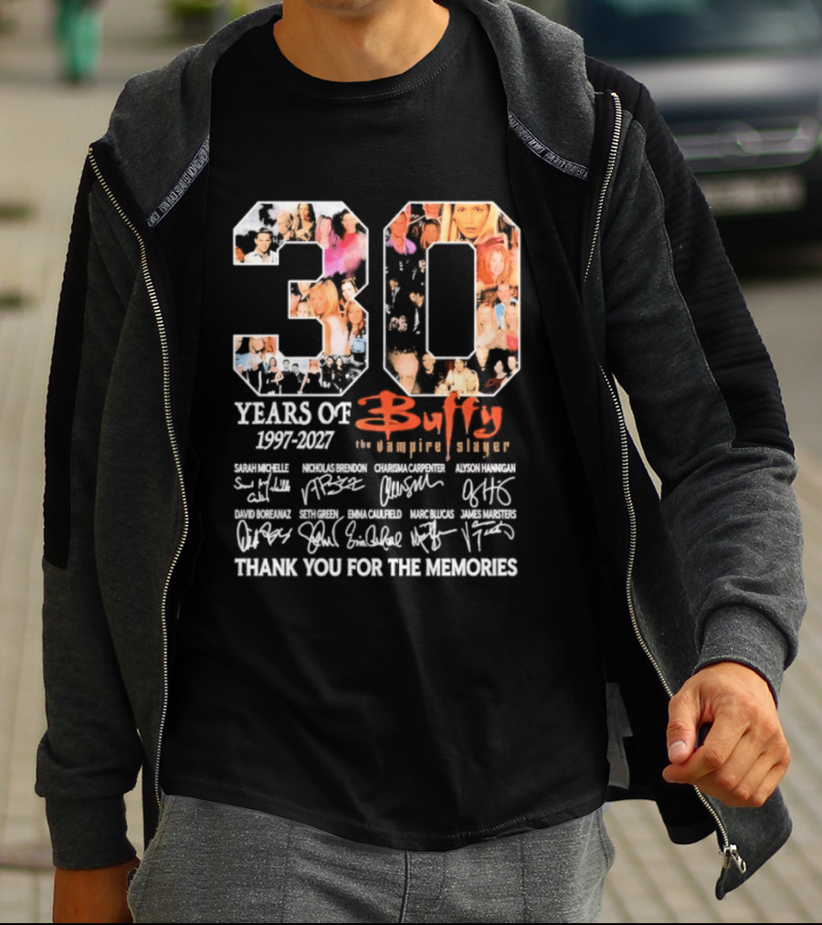 30 Years Of Buffy The Vampire Slayer 1997 2027 Thank You For The Memories T-Shirt