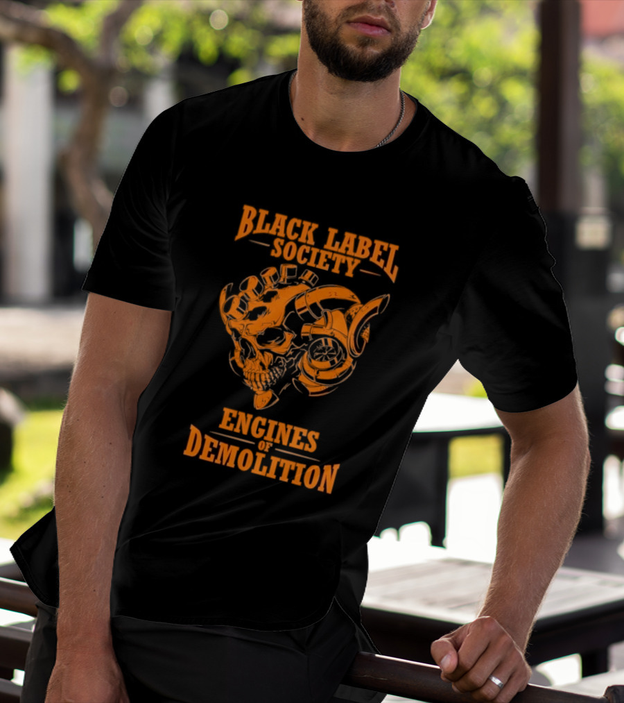 Black Label Society Engines Of Demolition Skull T-Shirt