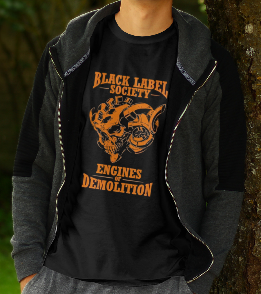 Black Label Society Engines Of Demolition Skull T-Shirt