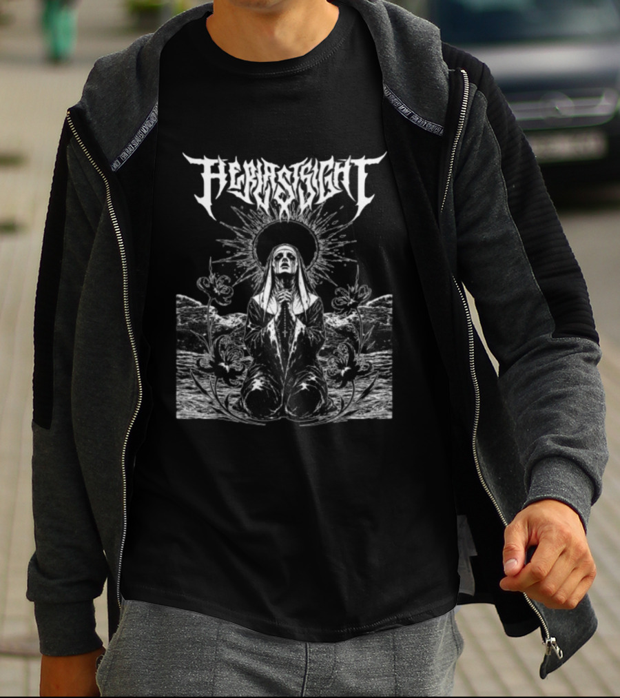 Her Last Sight Store Nun Black Gothic Art Tattoo T-Shirt