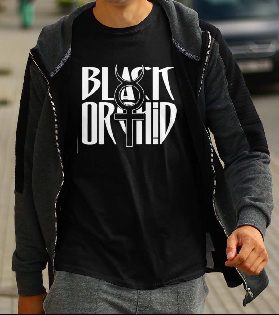 Black Orchid Occult Gothic Mystical T-Shirt