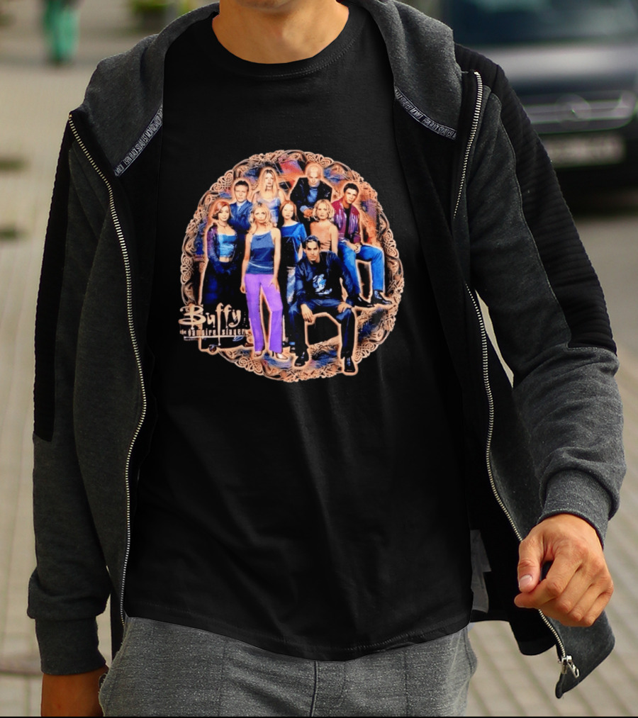 Buffy The Vampire Slayer Cast Angel Ensemble T-Shirt