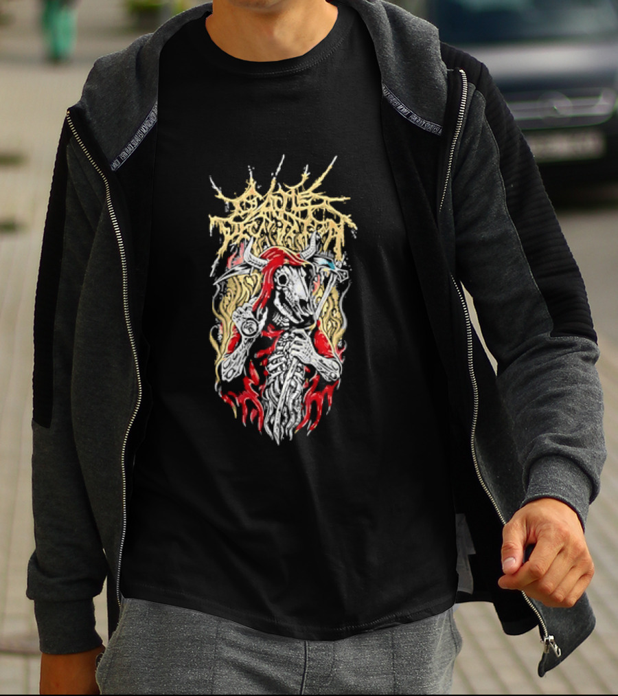 Cattle Decapitation Grim Reaper Skeleton Art Metal Band T-Shirt